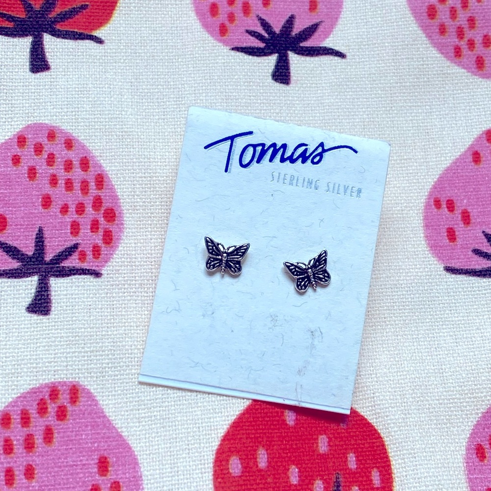 Tomas sterling silver butterfly stud earrings NWT dainty studs